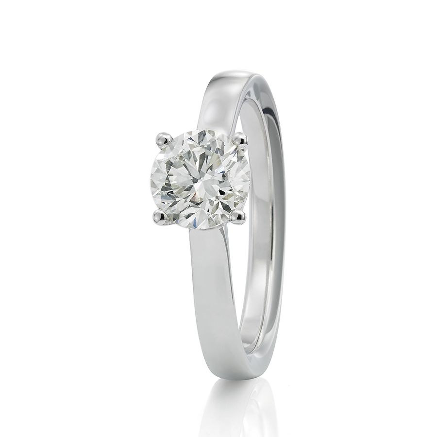 18 KRTS Witgouden Solitair Ring Met Diamant 7127062459